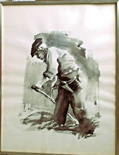 aquarelle magnifique Christian JEQUEL, noir et blanc 50 cm x 70 rarissime