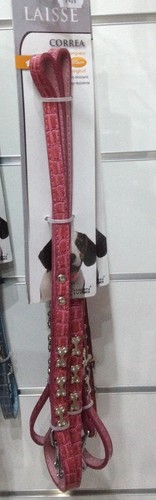 Laisse chien chat rose simili - chien,