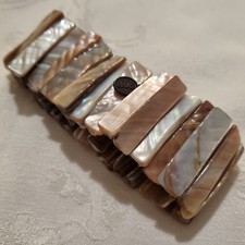 Bracelet Manchette En Nacre De Coquillage- Lbmdj- Extensible - Bijoux