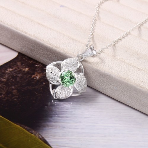 Pendentif saphir vert - vert, 6mm