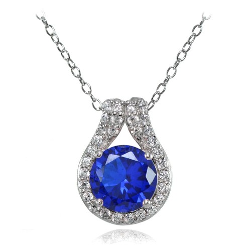 Argent sterling simulé saphir - sterling,
