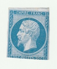 ♣ Timbre France Classique Napoleon N° 14 Neuf (*) 20c Bleu Beau