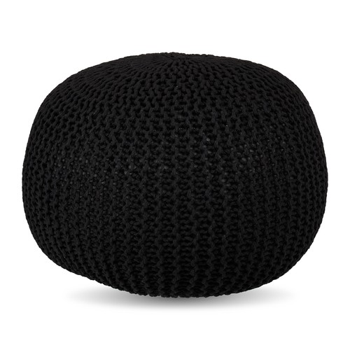 Pouf tabouret tricoté - tabouret,