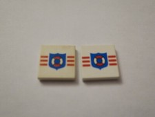 LEGO  REF : 3068p66 - tuile 2x2 bouée de sauvetage -  tile  marine   X 2