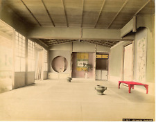 Japan, Japanese Parlor  vintage albumen print. 日本 Tirage albuminé aquarellé 