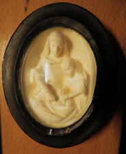 RELIQUAIRE ancien SAINTE ANNE apprenant à lire à MARIE plâtre moulé Napoléon III