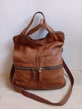 Grand sac besace Fossil porte main ou épaule - cuir Marron - 34 x 5 x 37 cm