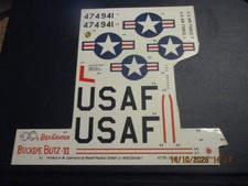 DEC1025B décal  1/32e pour F-51D MUSTANG marque REVELL en l'état de photo