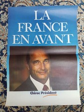 Affiche Election Présidentielle 1988 Jacques CHIRAC La France en Avant /Patatras