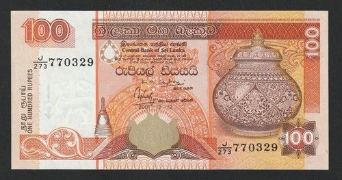 100 rupees sri lanka 2001 - rupees,,