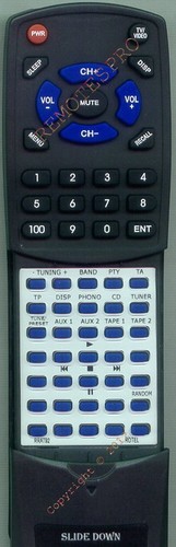 Replacement remote for rotel - replacement,