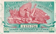 billet loterie nationale poisonné37 les Gueules Cassées année 1937