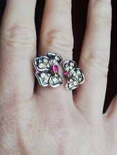 Bague en argent de créateur avec pierre Tourmaline, 925 silver ring