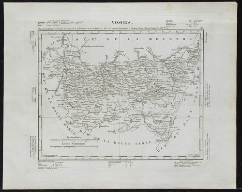 1840 vosges carte - vosges,