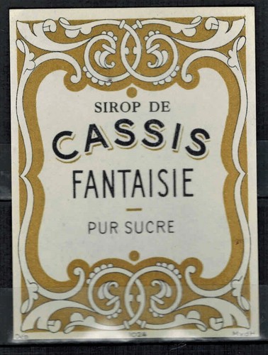 Etiquette sirop cassis - sirop,