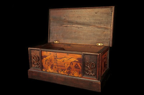Ancien coffret marqueterie - ancien,