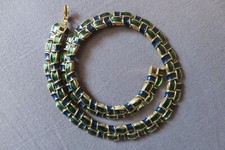 Vintage collier raz du cou vert et bleu