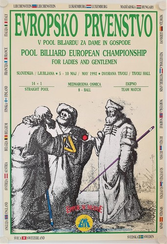 Affiche billard 1992 pool - billard,