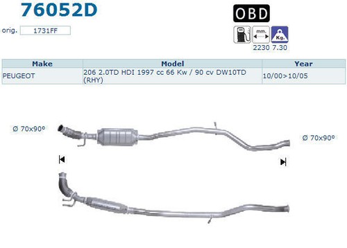 Pot catalytique peugeot 206 - catalytique,