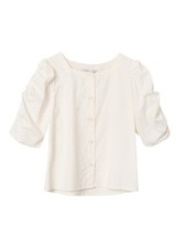 Chemise Name It Pour Fille, En Mélange De Coton, Couleur Blanche, Code 13225226.