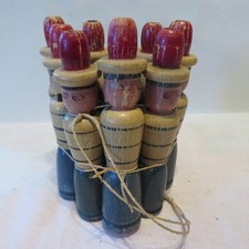 JOUET JEU DE QUILLES SIFFLET EN BOIS ENCIEN  2 BOULLES EMBALLAGE D'ORIGINE