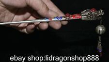 7.6 "Chine antique argent orné Redstone dynastie Palais Dragon animal Hai Card