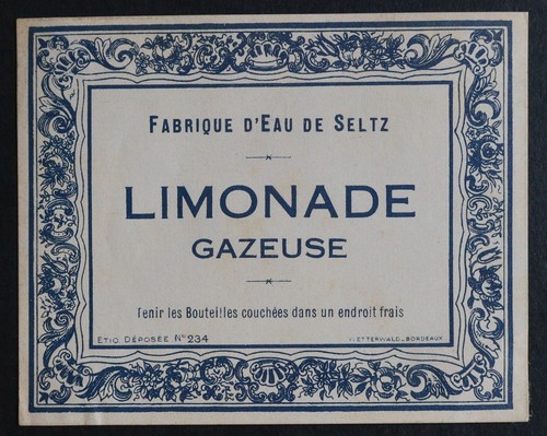 Ancienne étiquette limonade