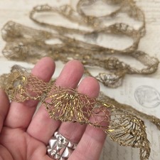 RUBAN GALON XVIIIè Fil d’Or Ancien 220 cm Cannetille French Galloon 18thC