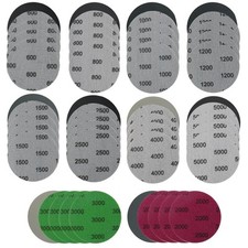 Papier de Verre Sec à l'Eau 75 mm, 50 Pièces Papier à Poncer Rond, 60