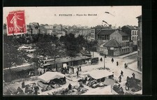 CPA Puteaux, Place du Marche 