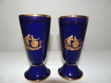 2 ANCIENS MAZAGRANS PORCELAINE LIMOGES ART FRANCE MARQUISE