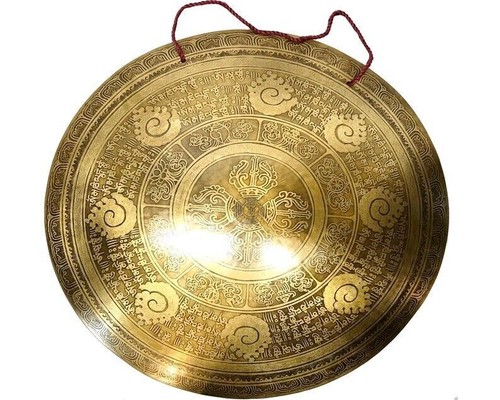 Full mantra carving gong - full,