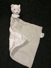 Doudou mouchoir ours blanc mouchoir gris étoiles Mathilde M  Etat neuf