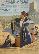 Affiche ancienne de Leo LELEE Ville d'Arles (43 x 60 cm)