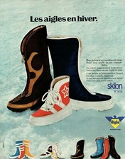  Publicité Advertising 0222  1974   chaussures après ski bottes Skilon     Aigle