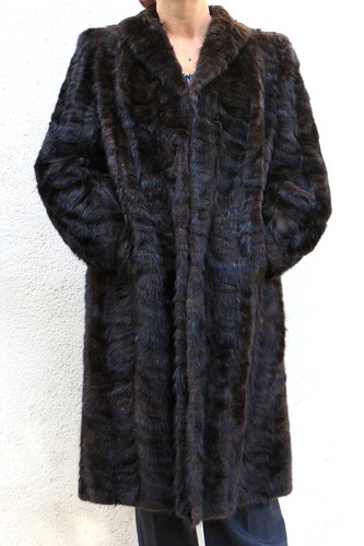 Manteau long vison sombre - manteau,