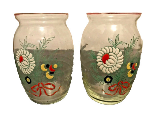Paire vases ancien - paire, émail