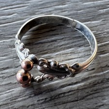 Bague Ancienne Vers 1900 - argent massif Et Vermeil