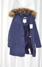 manteau doudoune Cyrillus garçon 6 ans  fourrure  polyest- capuche - marine - TB