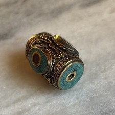 Tibetan Brass Turquoise Coral