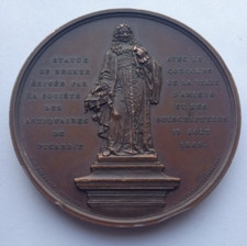 1849 DUFRESNE DU CANGE STATUE FRENCH MIDDLE AGES HISTORIAN MEDAL MEDAILLE AMIENS