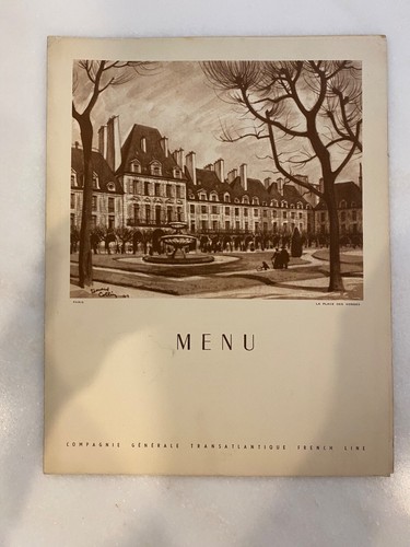 Ancien menu paquebot - , liberte