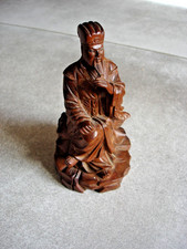 ancien sage sculpture chinoise en bois