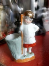petite figurine porcelaine 1900  jeune fille - porte allumette numéroté 54
