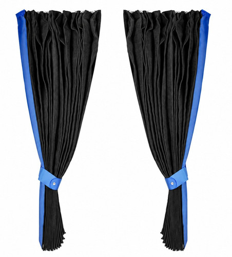 Rideaux plissés lux noir - noir, et