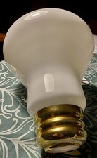 Suspension Opaline Vintage / Lustre Forme ampoule années 70 / TBE 30cm