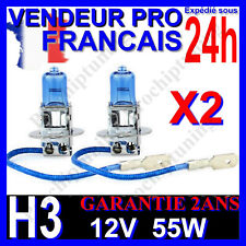 X2 AMPOULES XENON H3 55W LAMPE POUR VOITURE FEU SUPER WHITE PHARE 12V PLASMA 