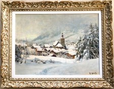 Grand Tableau de Montagne vue de Megève par Ange Abrate (contencin, Wibault)