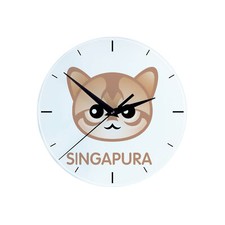 Singapura horloge avec un chat