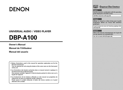 Denon dbp a100 blu ray - denon, dbp-a100